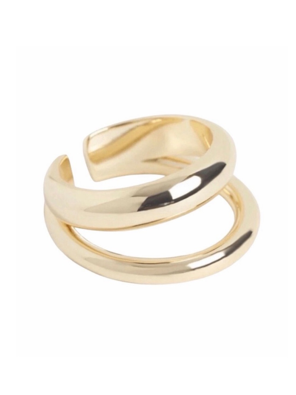 Loren Stewart x Curateur 14k Gold-Plated Deux Open Band Ring - Size 7